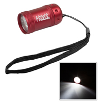 6 LED Laser Engraved Compact Aluminum Flashlight with Hand Strap